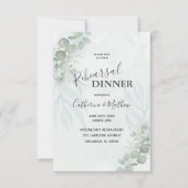 Invitation Mariage de répétition de eucalyptus vert rustique (Devant)