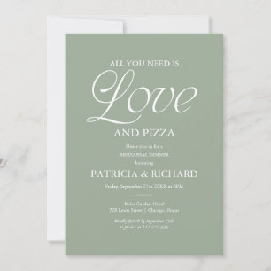 Invitation Mariage de répétition de pizza vert sauge moderne