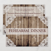 Invitation Mariage de répétition en dentelle blanche antique (Devant / Derrière)