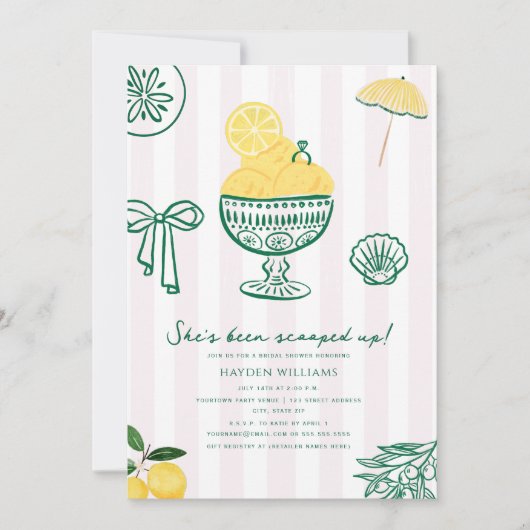 Invitation Mariage de Rêve avec Glace au Citron (Devant)