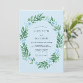 Invitation Mariage de rêve bleu azur de printemps (Debout devant)