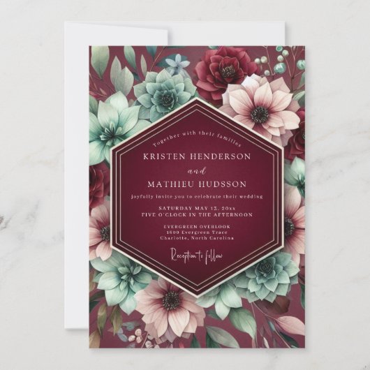 Invitation Mariage de rêve botanique en Bourgogne (Devant)