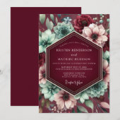 Invitation Mariage de rêve botanique en Bourgogne (Devant / Derrière)