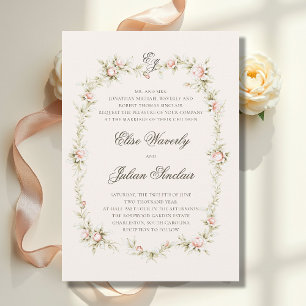 Invitation Mariage de Rêve dans un Jardin Vintage aux Teintes