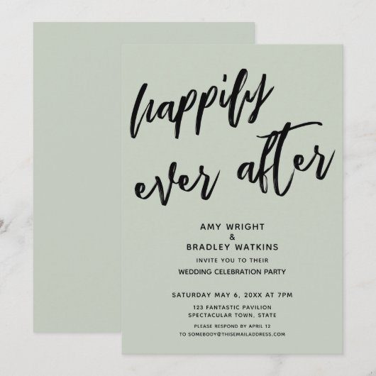 Invitation Mariage de rêve de la Sage Réception (Devant / Derrière)