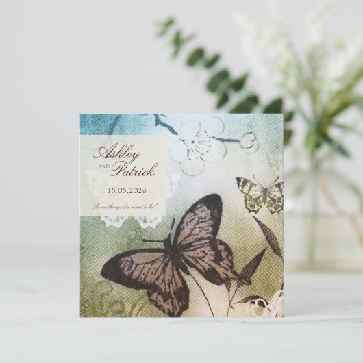 Invitation Mariage de rêve papillon (Debout devant)