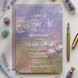Invitation Mariage de Rêve Pastel de Nymphéas de Monet