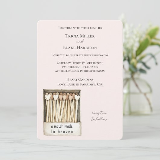 Invitation Mariage de Rêve pour les Cœurs (Debout devant)