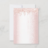 Invitation Mariage de rêve Rose Glitter Drips Sweet 16 (Dos)