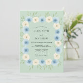 Invitation Mariage de rêve vert menthe au printemps (Debout devant)