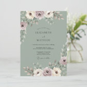Invitation Mariage de rêve vert sauge printemps (Debout devant)