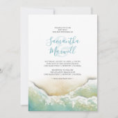 Invitation Mariage de rivage bleu tropical Invitat (Devant)