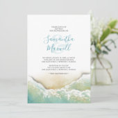 Invitation Mariage de rivage bleu tropical Invitat (Debout devant)