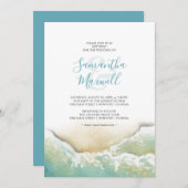 Invitation Mariage de rivage bleu tropical Invitat (Devant / Derrière)