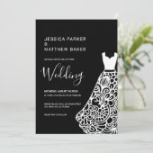 Invitation Mariage de robe Mariage de dentelle blanche (Debout devant)