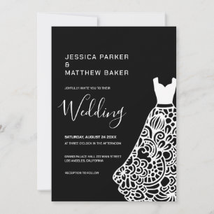 Invitation Mariage de robe Mariage de dentelle blanche