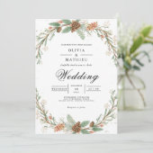 Invitation Mariage de romance de l'arc À feuillage persistant (Debout devant)