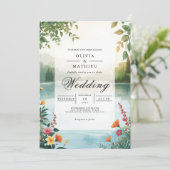 Invitation Mariage de romance verdoyant Lakeside (Debout devant)
