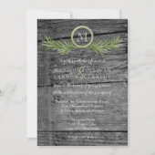 Invitation Mariage de romarin et de bois rustique (Devant)
