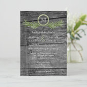 Invitation Mariage de romarin et de bois rustique (Debout devant)