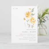 Invitation Mariage   de Rose à aquarelle jaune vert (Debout devant)