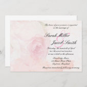 Invitation Mariage de Rose d'aquarelle (Devant / Derrière)