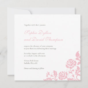 Invitation Mariage de Rose de dentelle vintage rose