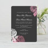 Invitation Mariage de rose et de rose Vintage (Debout devant)