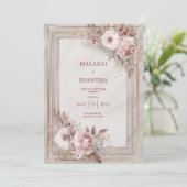Invitation Mariage de Rose et de trame or (Debout devant)