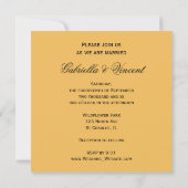 Invitation Mariage de rose et perles jaunes (Dos)