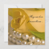 Invitation Mariage de rose et perles jaunes (Devant)