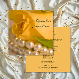 Invitation Mariage de rose et perles jaunes
