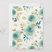 Invitation Mariage de Rose Mint Green White Gold (Dos)