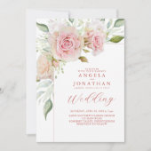 Invitation Mariage de rose pastel (Devant)