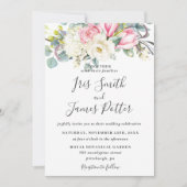 Invitation Mariage de Rose rose rose Magnolia Hydrangea (Devant)