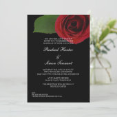 Invitation Mariage de Rose rouge classique - Noir (Debout devant)