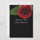 Invitation Mariage de Rose rouge classique - Noir (Dos)