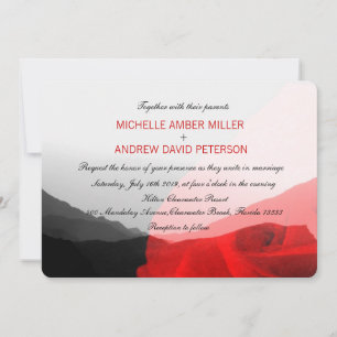 Invitation Mariage de Rose rouge de la chaîne de montagnes