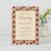 Invitation Mariage de Rose rouge victorienne (Debout devant)