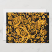 Invitation Mariage de roses au cœur d'or élégant (Dos)