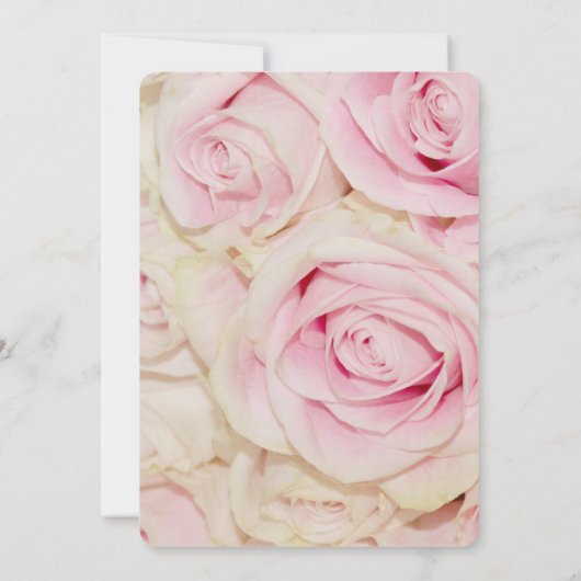 Invitation Mariage de roses blanches jolies roses (Dos)