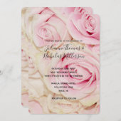 Invitation Mariage de roses blanches jolies roses (Devant / Derrière)