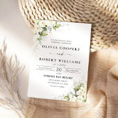 Invitation Mariage de roses blanches vertes