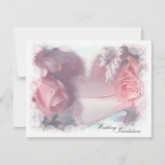 Invitation Mariage de roses douces (Devant)