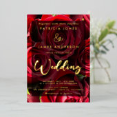 Invitation Mariage de roses rouges classiques (Debout devant)