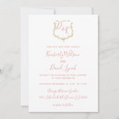 Invitation Mariage de rougissement Monogram Crest Gold (Devant)