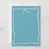 Invitation Mariage de ruban bleu bordé de script blanc (Dos)