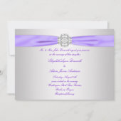 Invitation Mariage de ruban en dentelle violet lavande (Dos)