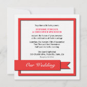 Invitation Mariage de ruban rouge (Devant)