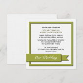 Invitation Mariage de ruban vert olive (Devant / Derrière)